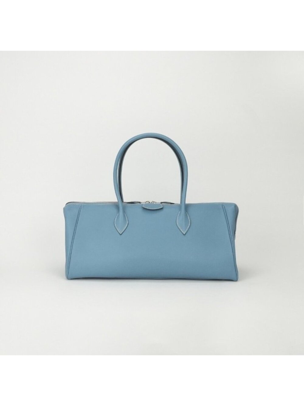 Hermes Paris Bombay 40 Tote Epsom Blue Jean Bleu Silver Travel Bag